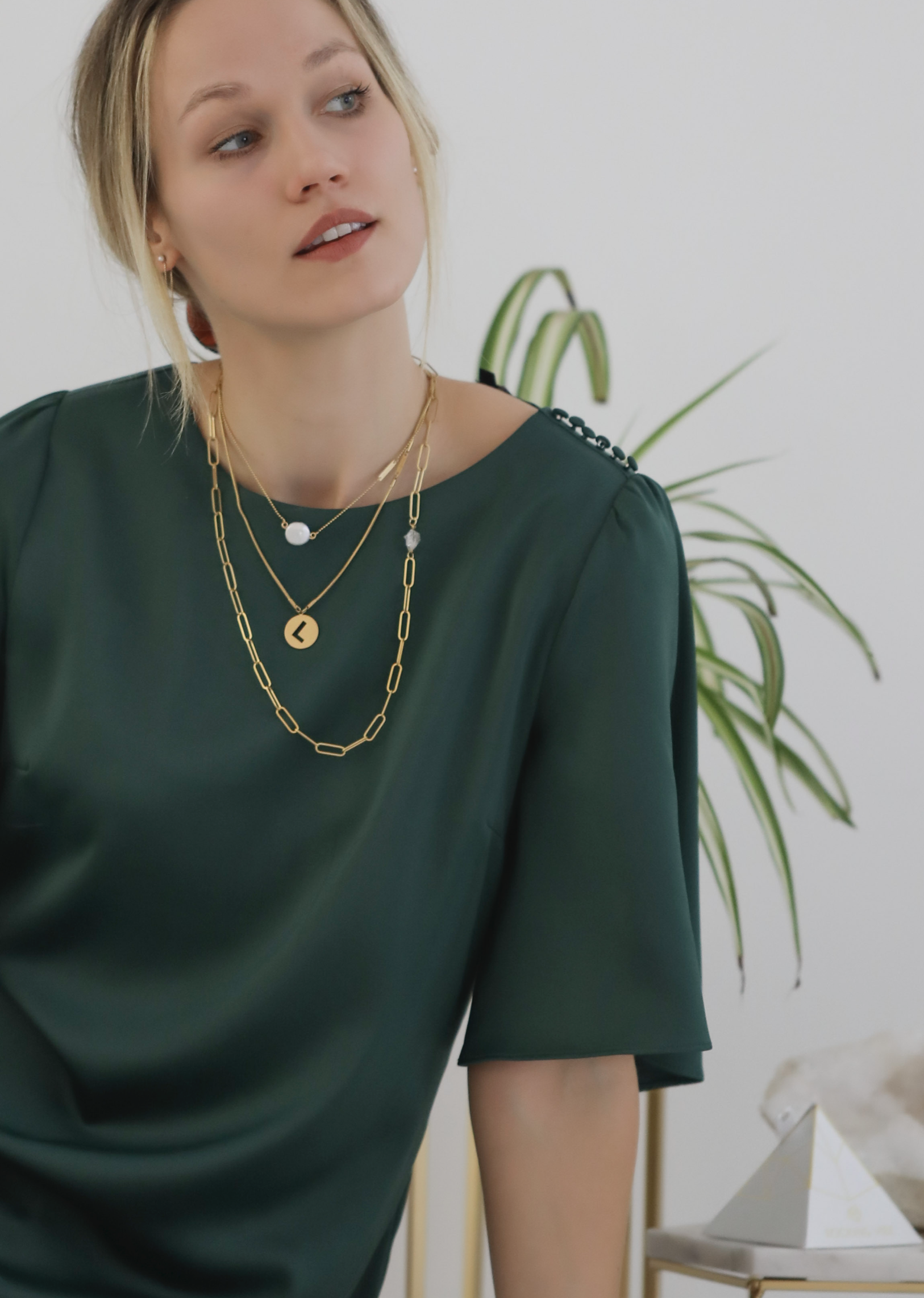 Fluid diffuser necklace in steel - Rocking Vibe