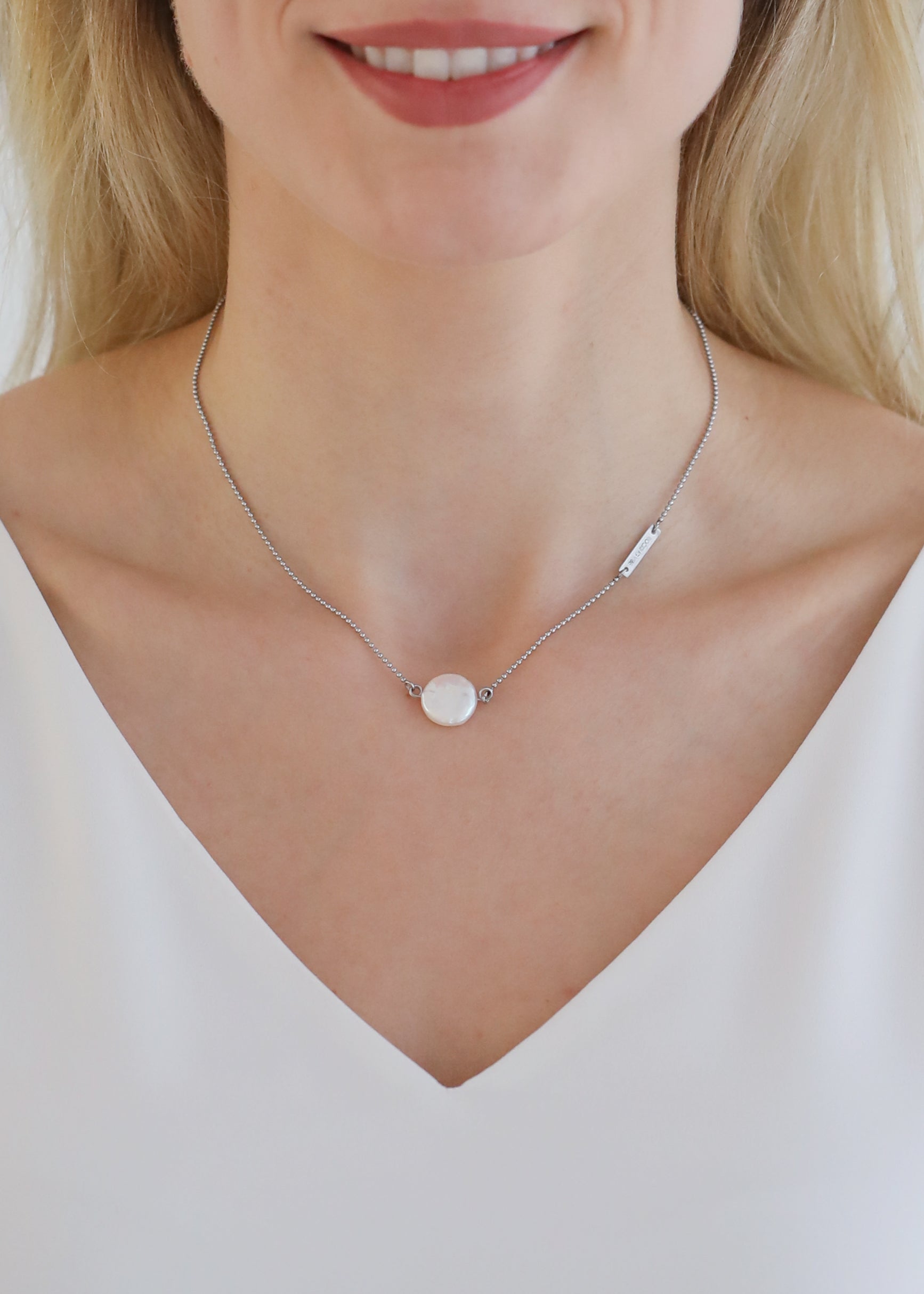Fluid diffuser necklace in steel - Rocking Vibe