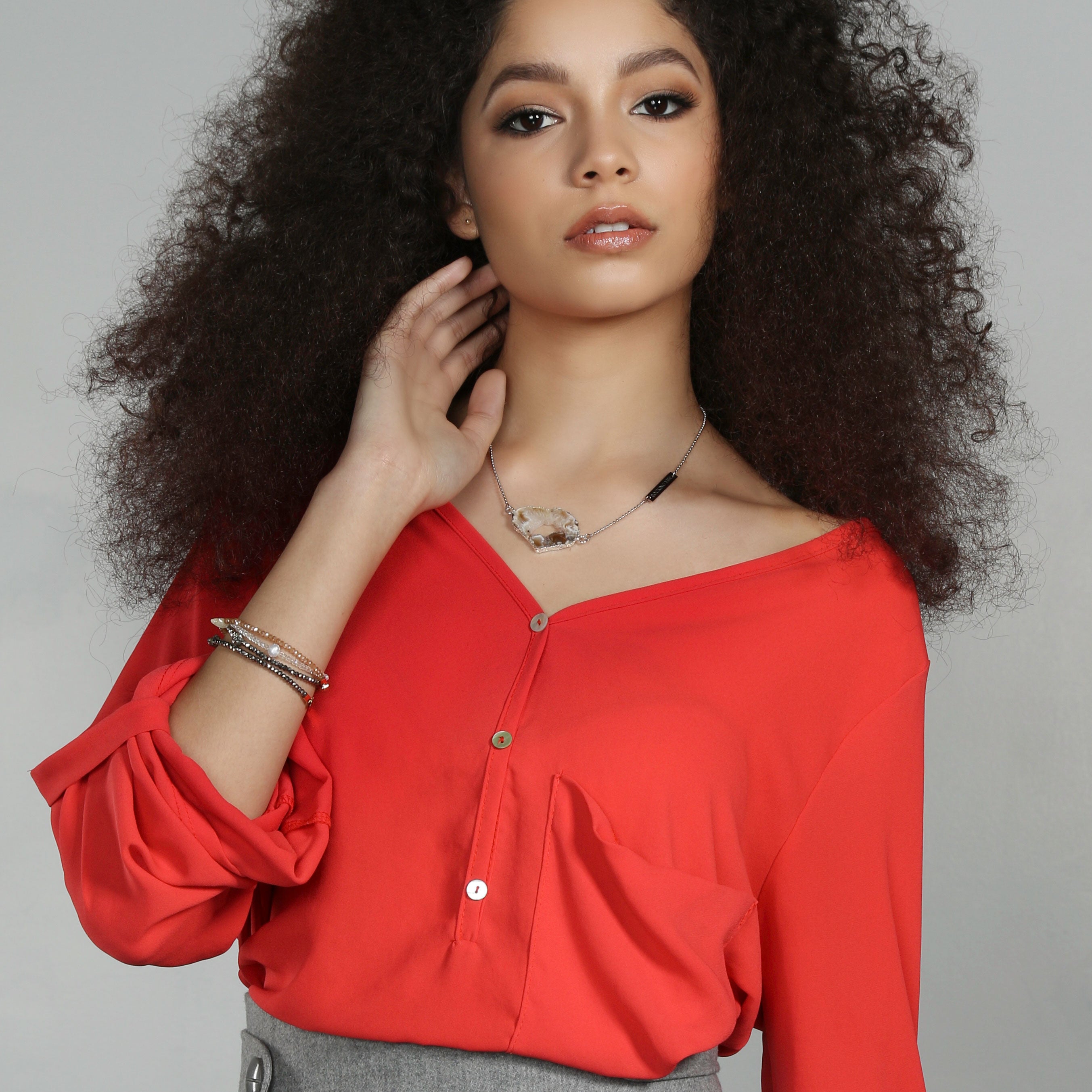 Inferno diffuser necklace in steel - Rocking Vibe