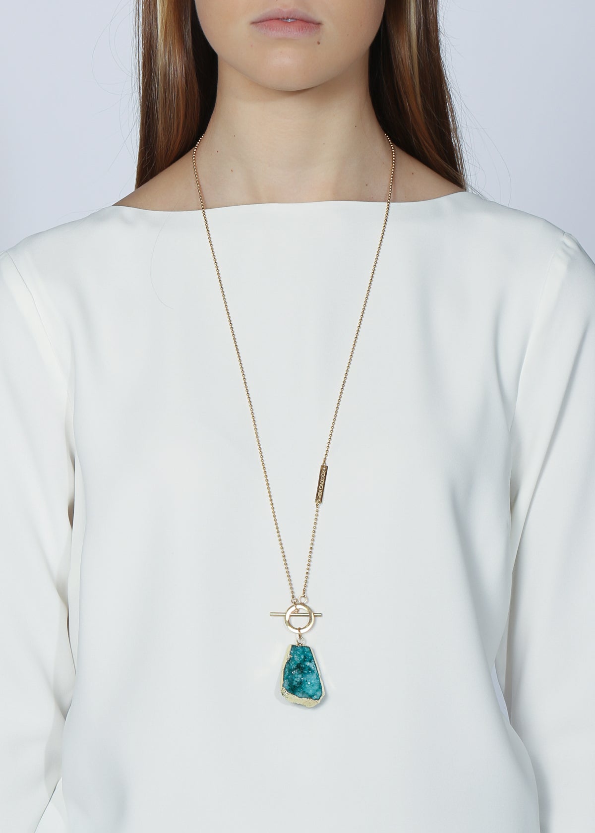 Limitless necklace in gold, aqua - Rocking Vibe