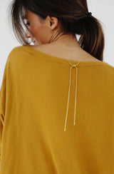 Long Adjustable Snake Chain Necklace in gold