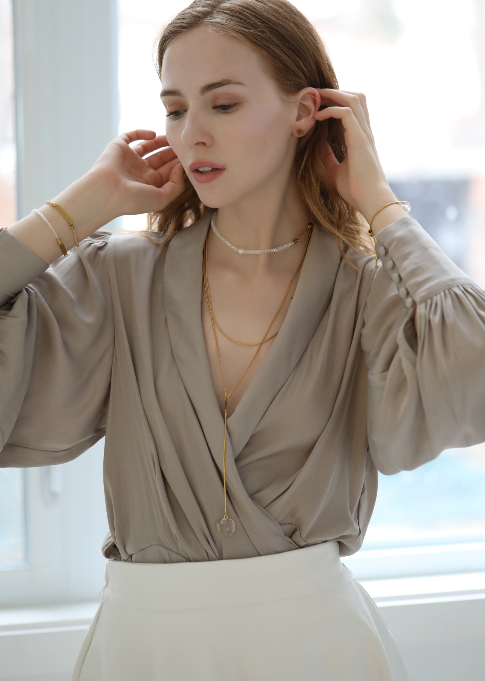 Soul Sparkle choker, clear white - Rocking Vibe
