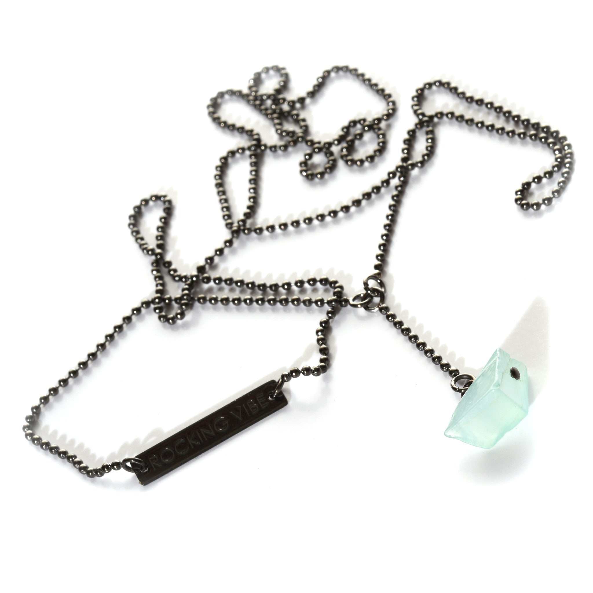 Talisman necklace, aqua onyx - Rocking Vibe