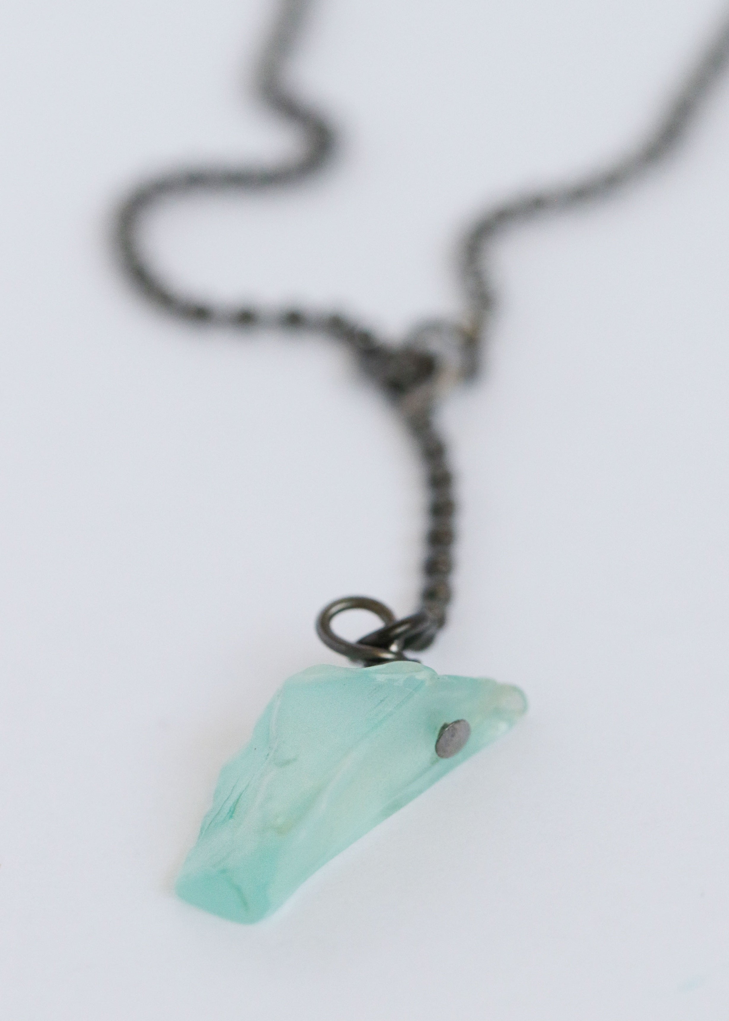Talisman necklace, aqua onyx, alternate view - Rocking Vibe
